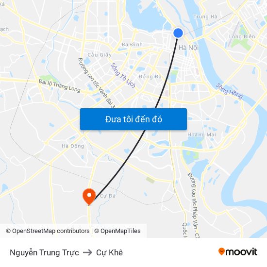 Nguyễn Trung Trực to Cự Khê map