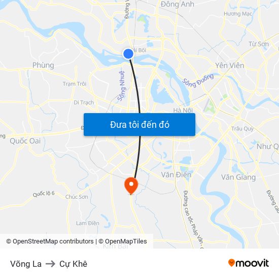 Võng La to Cự Khê map