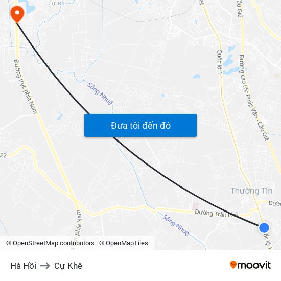 Hà Hồi to Cự Khê map