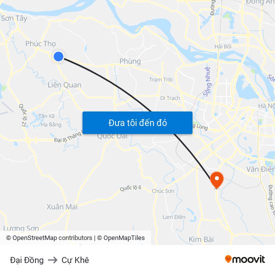 Đại Đồng to Cự Khê map