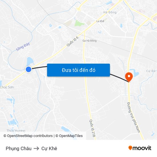 Phụng Châu to Cự Khê map