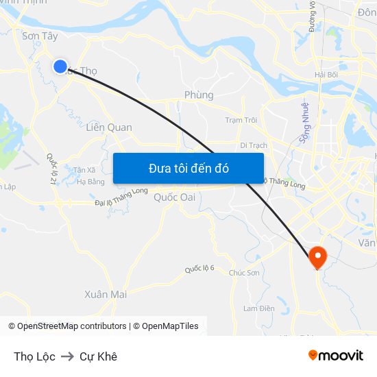 Thọ Lộc to Cự Khê map