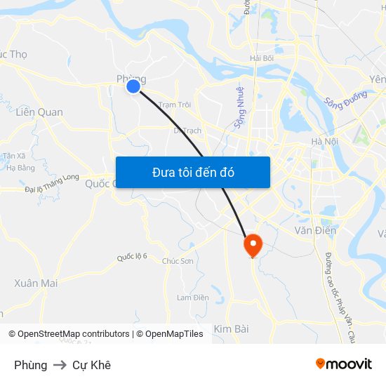 Phùng to Cự Khê map