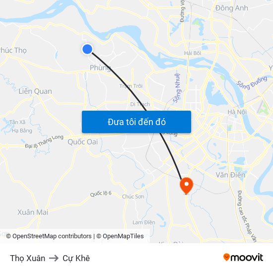 Thọ Xuân to Cự Khê map