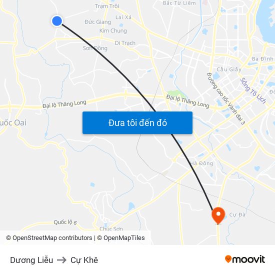 Dương Liễu to Cự Khê map