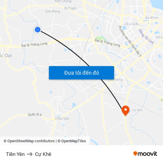 Tiền Yên to Cự Khê map