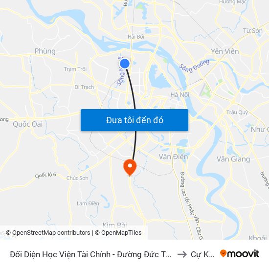 Đối Diện Học Viện Tài Chính - Đường Đức Thắng to Cự Khê map