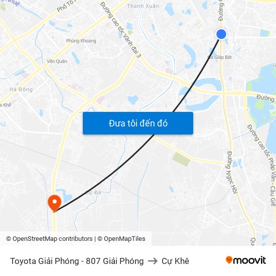 Toyota Giải Phóng - 807 Giải Phóng to Cự Khê map