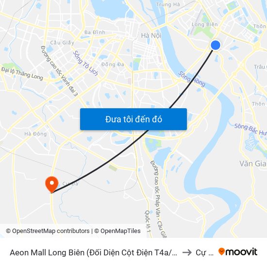 Aeon Mall Long Biên (Đối Diện Cột Điện T4a/2a-B Đường Cổ Linh) to Cự Khê map