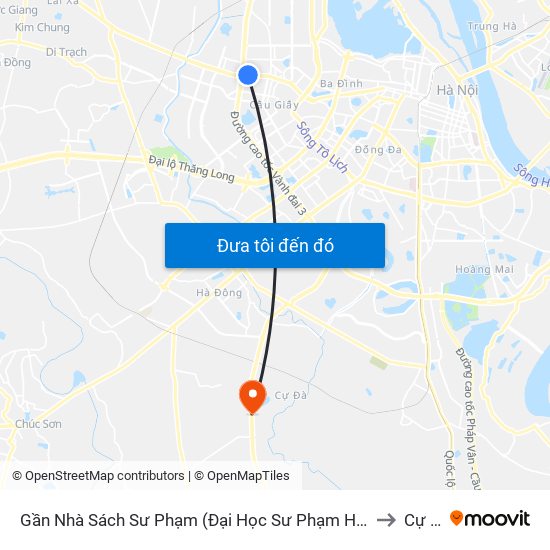 Gần Nhà Sách Sư Phạm (Đại Học Sư Phạm Hà Nội) - 136 Xuân Thủy to Cự Khê map