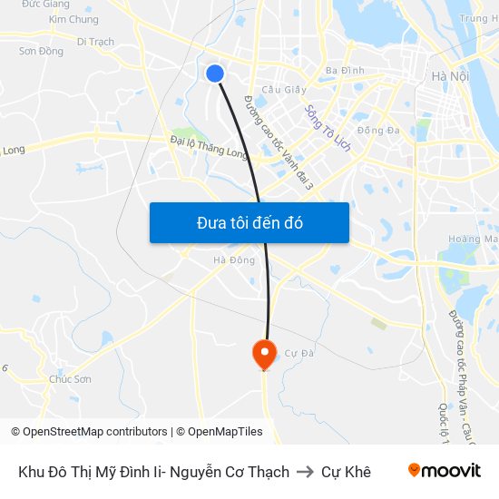 Khu Đô Thị Mỹ Đình Ii- Nguyễn Cơ Thạch to Cự Khê map