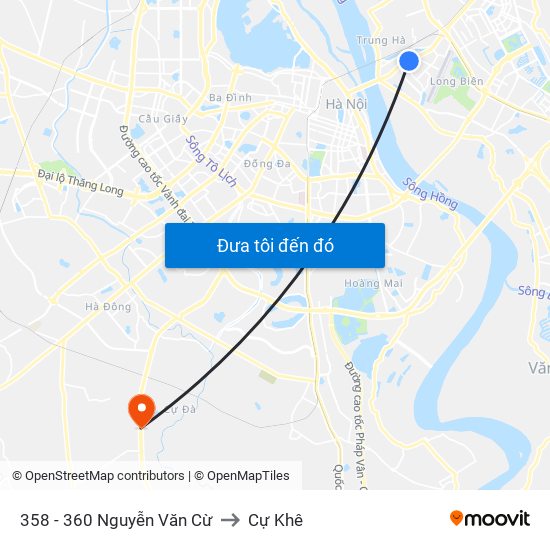 358 - 360 Nguyễn Văn Cừ to Cự Khê map
