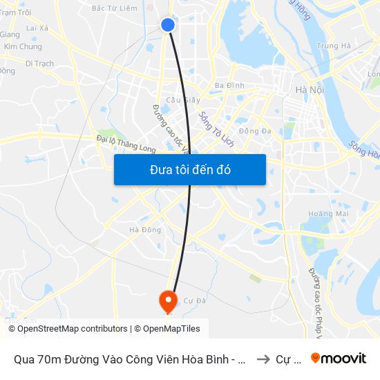 Qua 70m Đường Vào Công Viên Hòa Bình - Phạm Văn Đồng to Cự Khê map