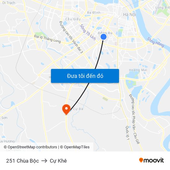 251 Chùa Bộc to Cự Khê map