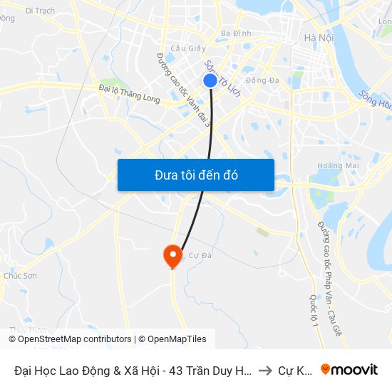 Đại Học Lao Động & Xã Hội - 43 Trần Duy Hưng to Cự Khê map