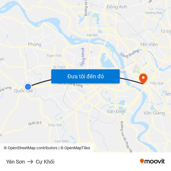 Yên Sơn to Cự Khối map