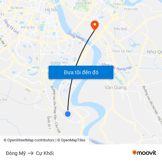 Đông Mỹ to Cự Khối map