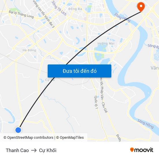 Thanh Cao to Cự Khối map