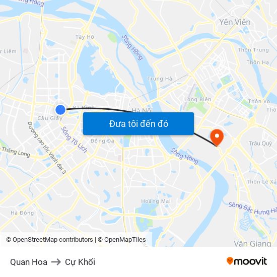 Quan Hoa to Cự Khối map