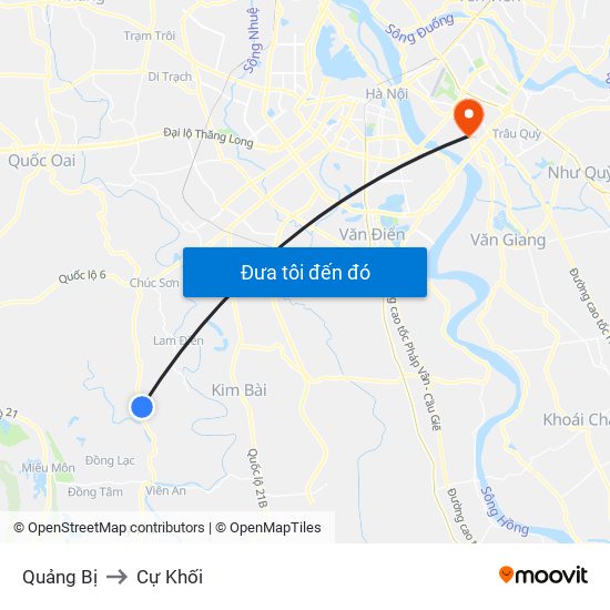 Quảng Bị to Cự Khối map