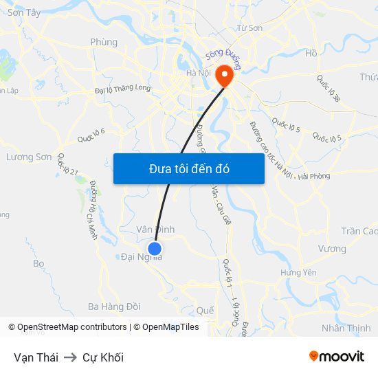 Vạn Thái to Cự Khối map