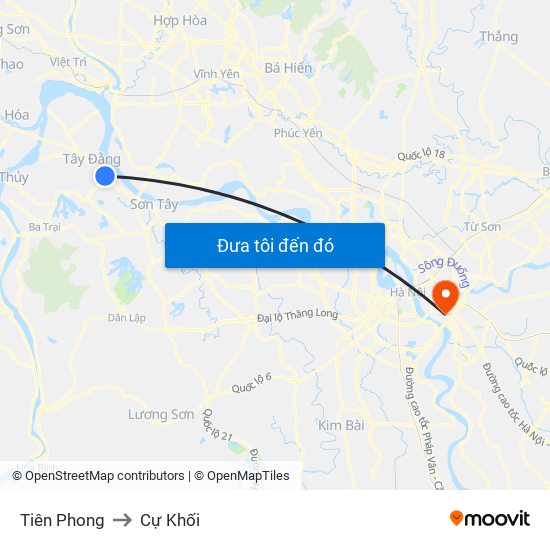 Tiên Phong to Cự Khối map