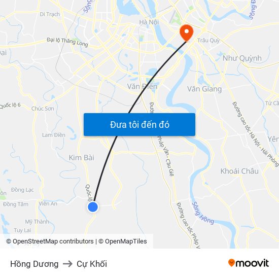 Hồng Dương to Cự Khối map