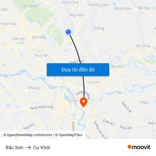 Bắc Sơn to Cự Khối map