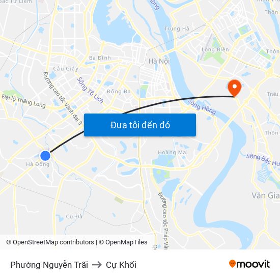 Phường Nguyễn Trãi to Cự Khối map