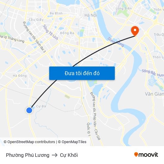 Phường Phú Lương to Cự Khối map