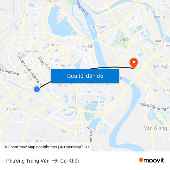 Phường Trung Văn to Cự Khối map