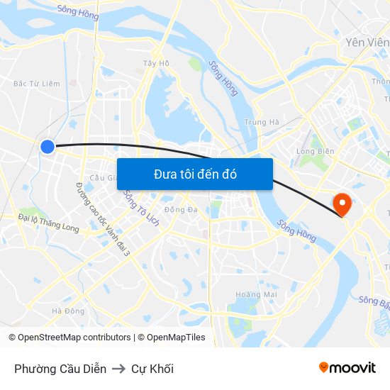 Phường Cầu Diễn to Cự Khối map