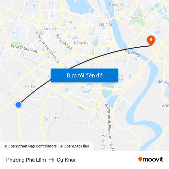 Phường Phú Lãm to Cự Khối map