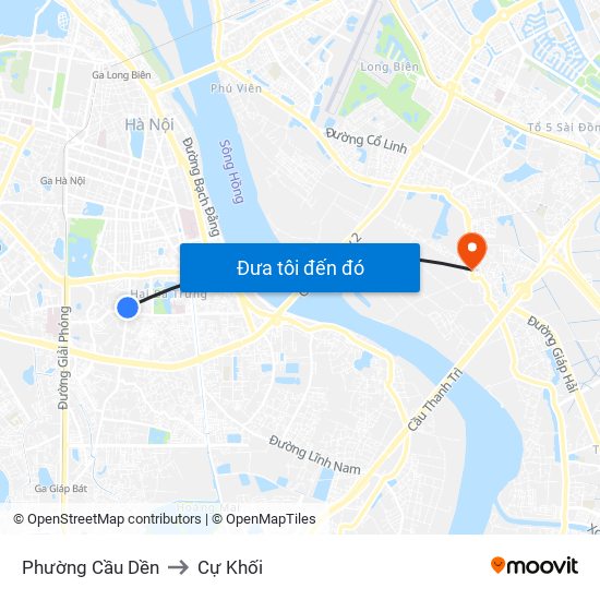 Phường Cầu Dền to Cự Khối map