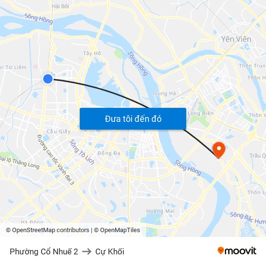 Phường Cổ Nhuế 2 to Cự Khối map