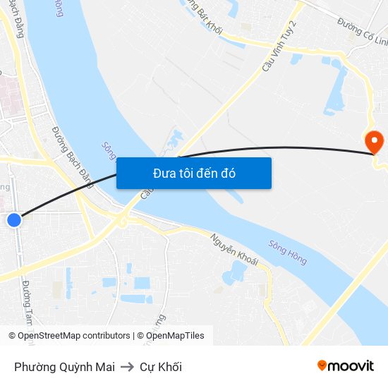 Phường Quỳnh Mai to Cự Khối map