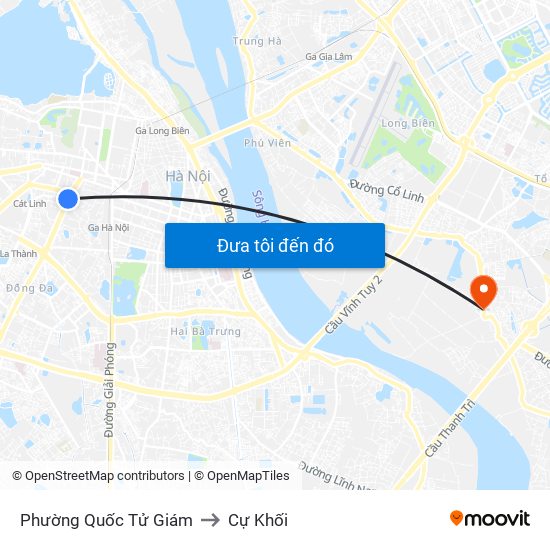 Phường Quốc Tử Giám to Cự Khối map