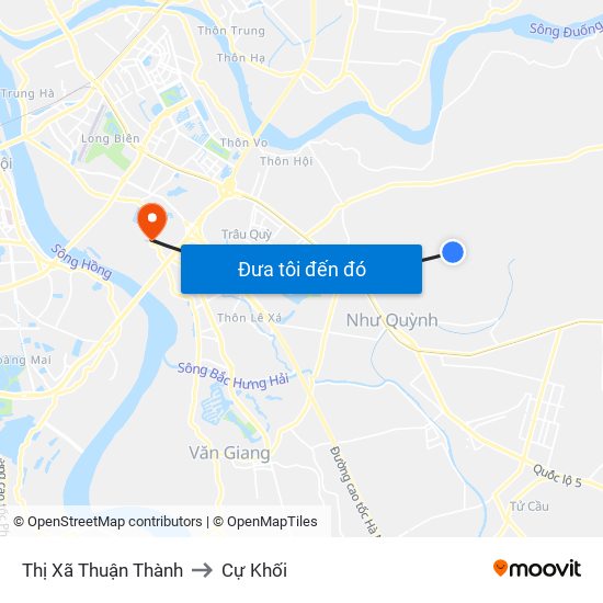 Thị Xã Thuận Thành to Cự Khối map