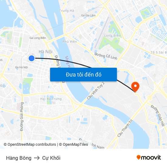 Hàng Bông to Cự Khối map