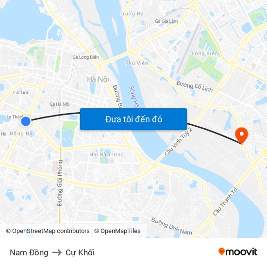 Nam Đồng to Cự Khối map