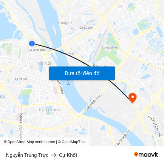 Nguyễn Trung Trực to Cự Khối map