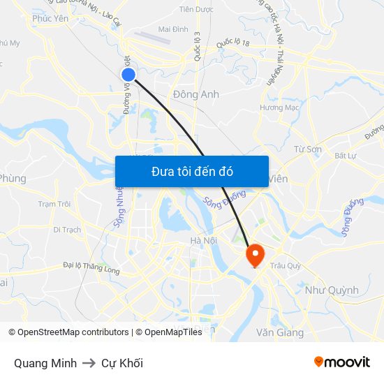 Quang Minh to Cự Khối map