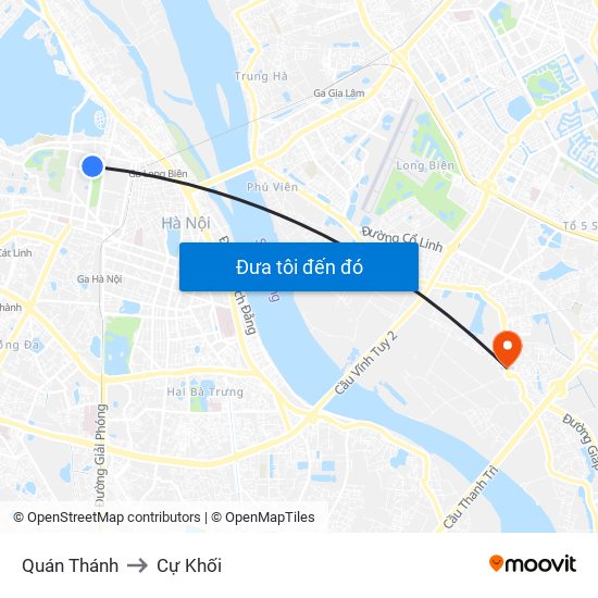 Quán Thánh to Cự Khối map