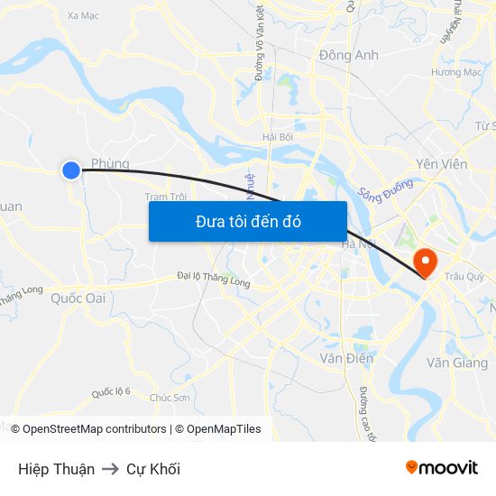 Hiệp Thuận to Cự Khối map