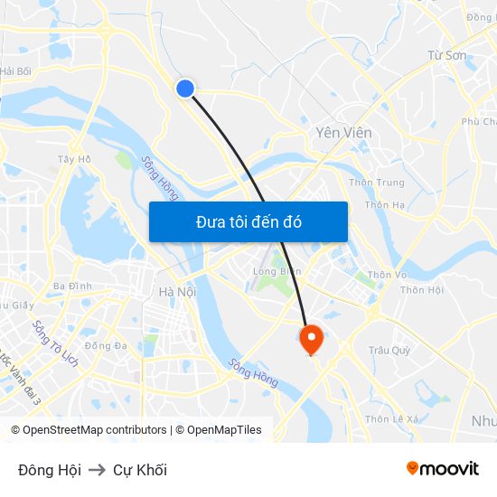 Đông Hội to Cự Khối map