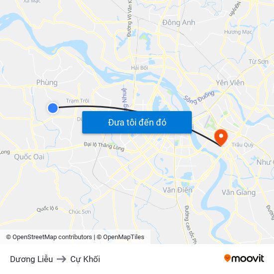 Dương Liễu to Cự Khối map