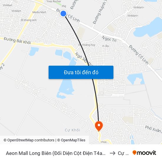 Aeon Mall Long Biên (Đối Diện Cột Điện T4a/2a-B Đường Cổ Linh) to Cự Khối map