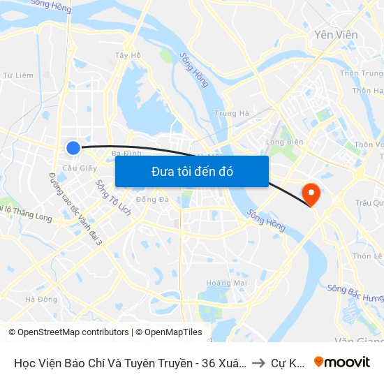 Học Viện Báo Chí Và Tuyên Truyền - 36 Xuân Thủy to Cự Khối map