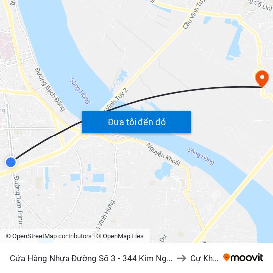 Cửa Hàng Nhựa Đường Số 3 - 344 Kim Ngưu to Cự Khối map