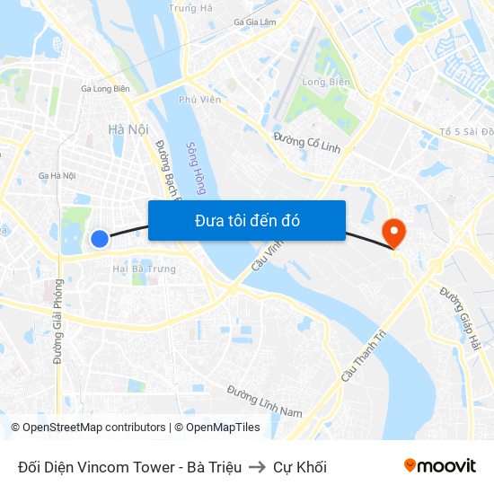 Đối Diện Vincom Tower - Bà Triệu to Cự Khối map